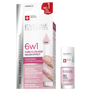 Eveline Nail Therapy Professional Care & Colour 6in1 Concentrated Nail Conditioner Giving Colour Pink 5ml