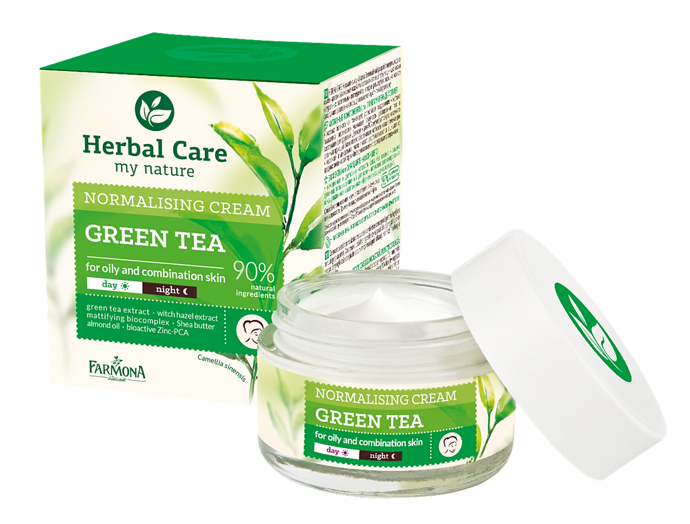 Herbal Care Green Tea Normalizing Cream for Oily and Combination Skin Day and Night 50ml