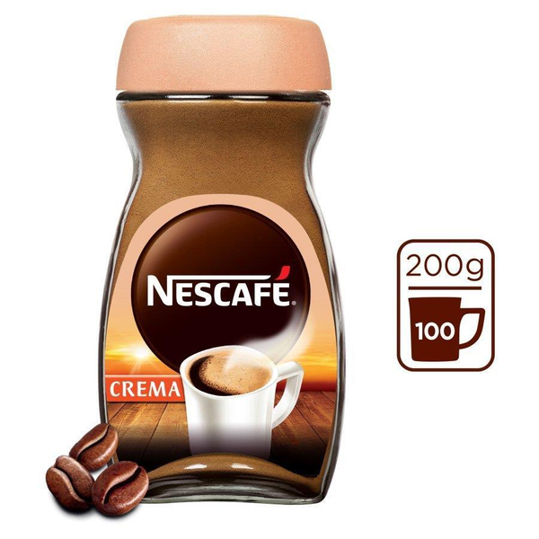 Nescafe Crema 100% Natural Instant Coffee with Unique Delicate Taste 200g