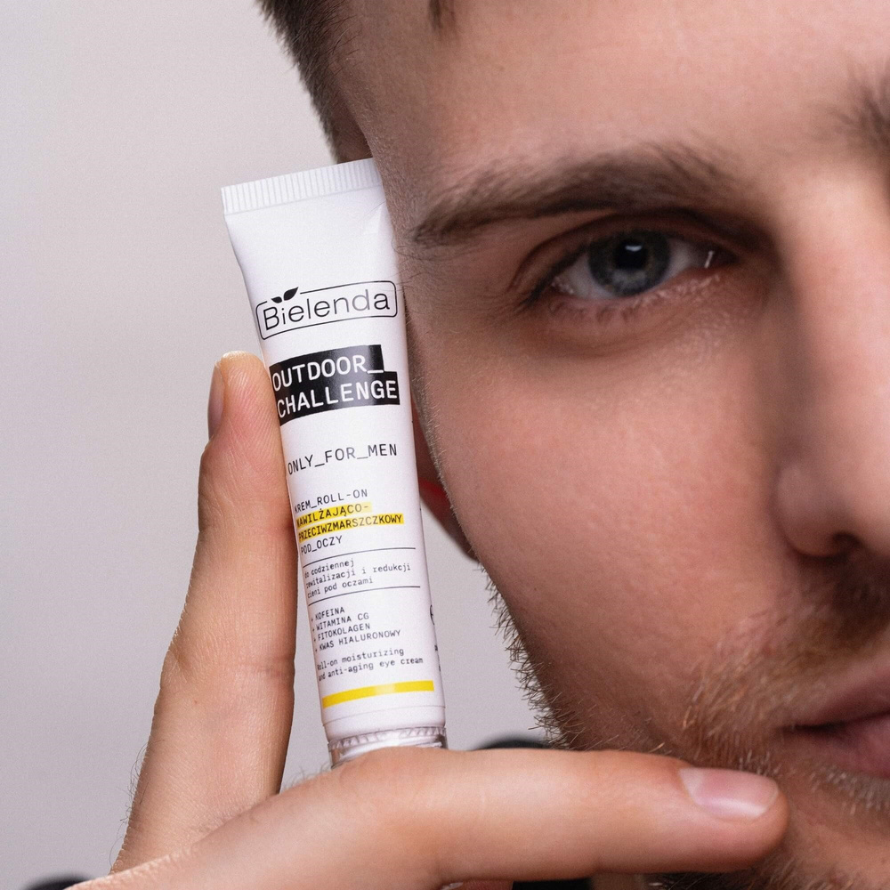 Bielenda Only for Men Outdoor Challenge Nawilżający Krem Przeciwzmarszczkowy Roll - On pod Oczy na Dzień i na Noc 15ml