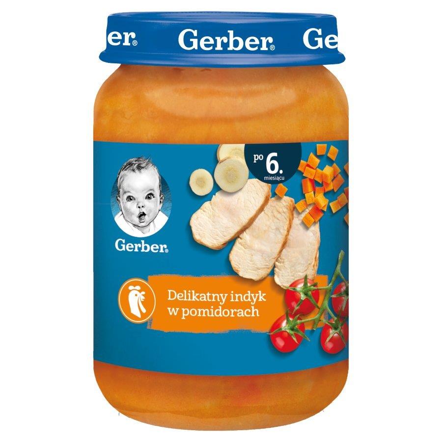 Gerber Danie Delikatny Indyk w Pomidorach dla Niemowląt po 6 Miesiącu 190g