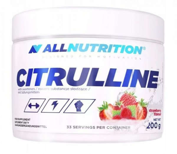 Allnutrition Citrulline Wspomaga Aktywny Trening Strawberry 200g