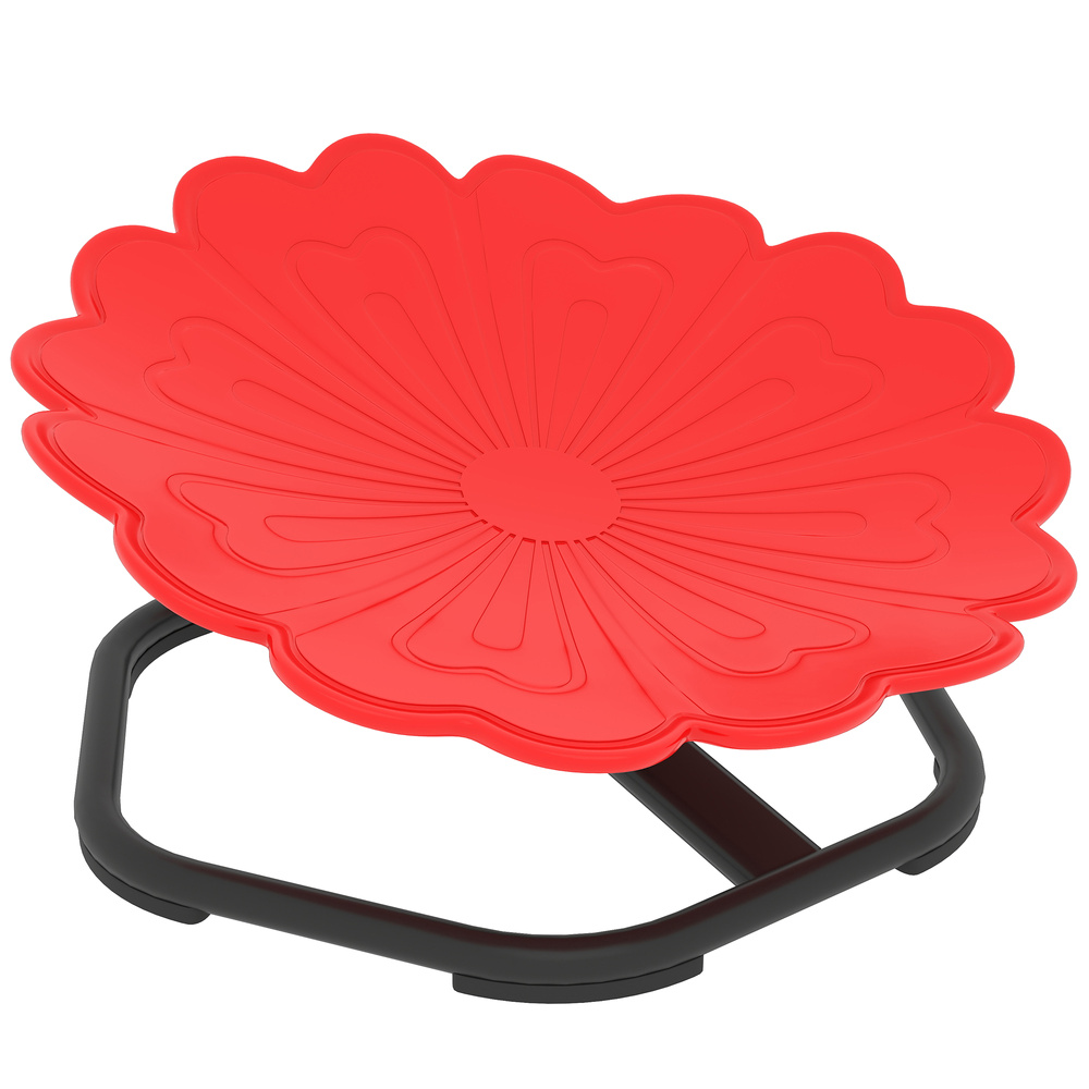 AIYAPLAY Flower-Shaped Sensory Spinning Chair with Non-Slip Base for Balance/Coordination, Red