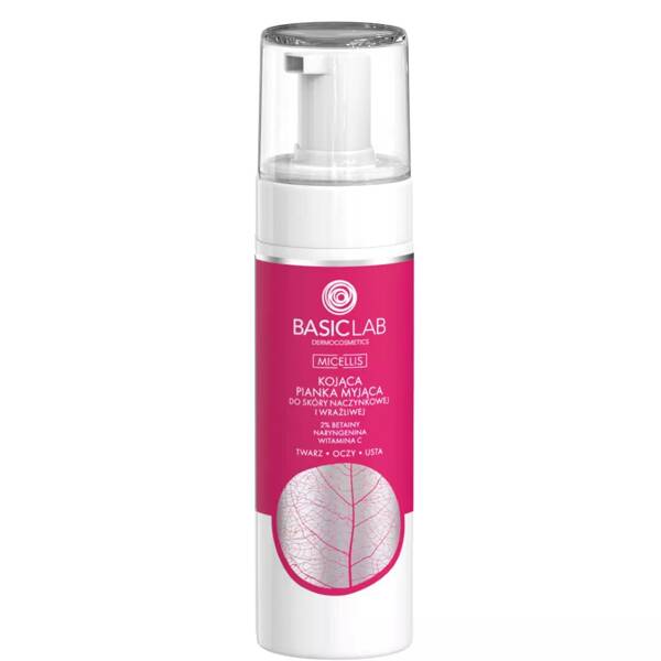 BasicLab Micellis Soothing Cleansing Foam with 2% Betaine & Vitamin C for Sensitive Capillary Skin - 150ml