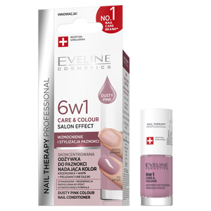 Eveline Nail Therapy Professional Care & Colour 6w1 Skoncentrowana Odżywka do Paznokci Nadająca Kolor Dusty Pink 5ml