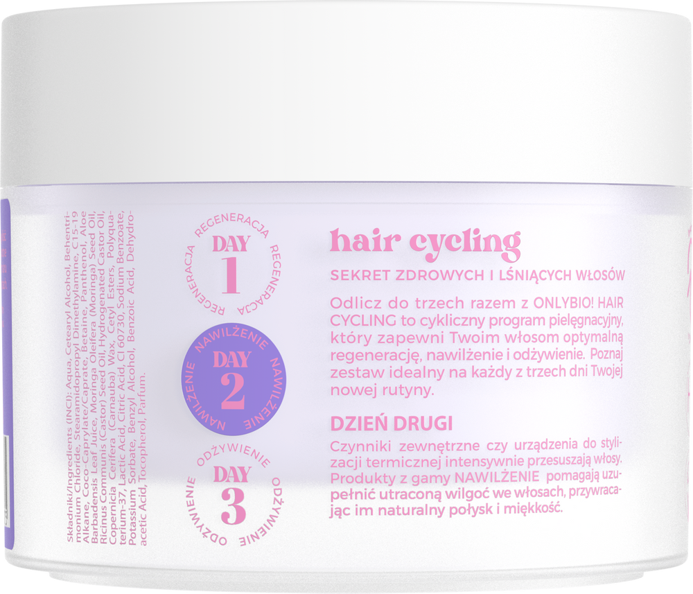 OnlyBio Hair Cycling Nawilżenie 15 Minutowa Kuracja Ultranawilżająca Maska do Włosów 280ml