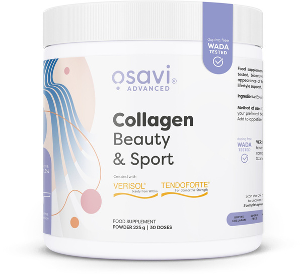 Osavi Collagen Beauty & Sport Powder with VERISOL and TENDOFORTE For Skin, Hair, Nails and Joints 225g