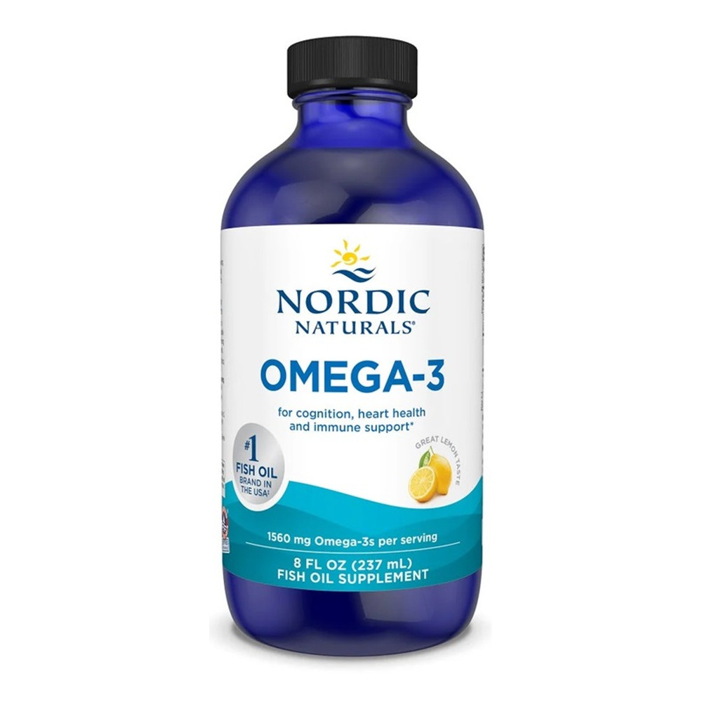 Nordic Naturals Omega-3 1560mg Wsparcie Odporności i Zdrowia Serca Smak Cytrynowy 237ml