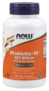 Now Foods Probiotic-10 100 Billion Wsparcie dla Układu Pokarmowego  60 Kapsułek