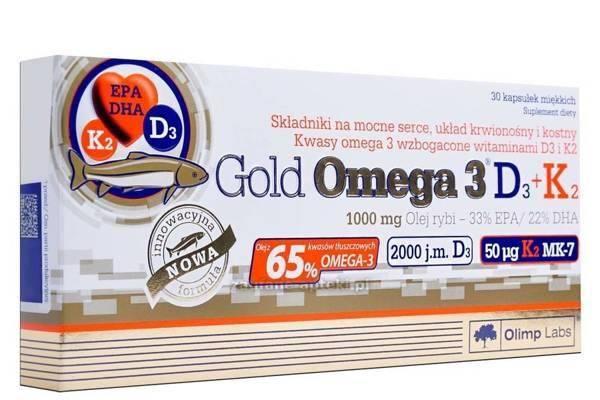 Olimp Gold Omega 3 D3 + K2 30 Kapsułek