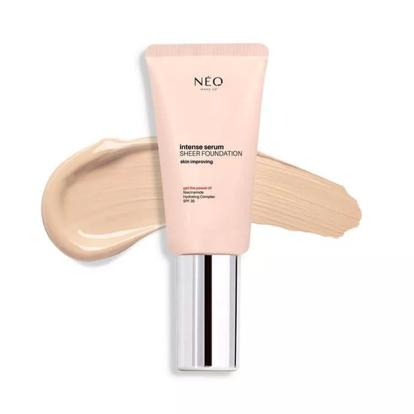 Neo Makeup Intense Serum Sheer SPF 30 Nawilżający Podkład Nr 00 Alabaster z Efektem Glass Skin 30ml