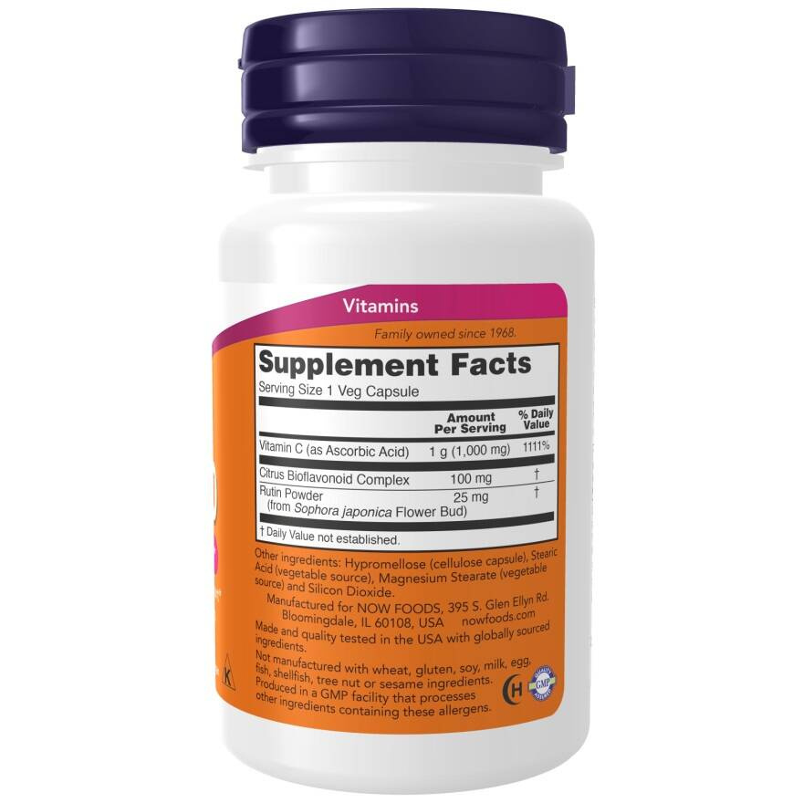 Now Foods Vitamin C-1000 Complex Complex Buforowana 250mg Bioflawonoidy 90 Tabletek