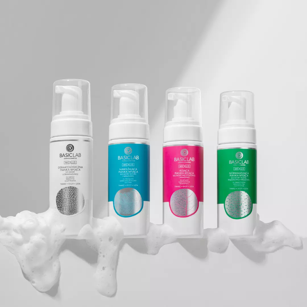BasicLab Micellis Soothing Cleansing Foam with 2% Betaine & Vitamin C for Sensitive Capillary Skin - 150ml
