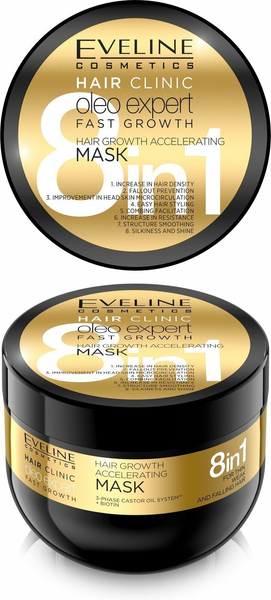 Eveline Oleo Expert Fast Growth Mask 8in1 for Thin and Weak Hair 500ml