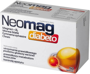 Neomag Diabeto Utrzymanie Prawidłowego Poziomu Glukozy we Krwi 50 Tabletek