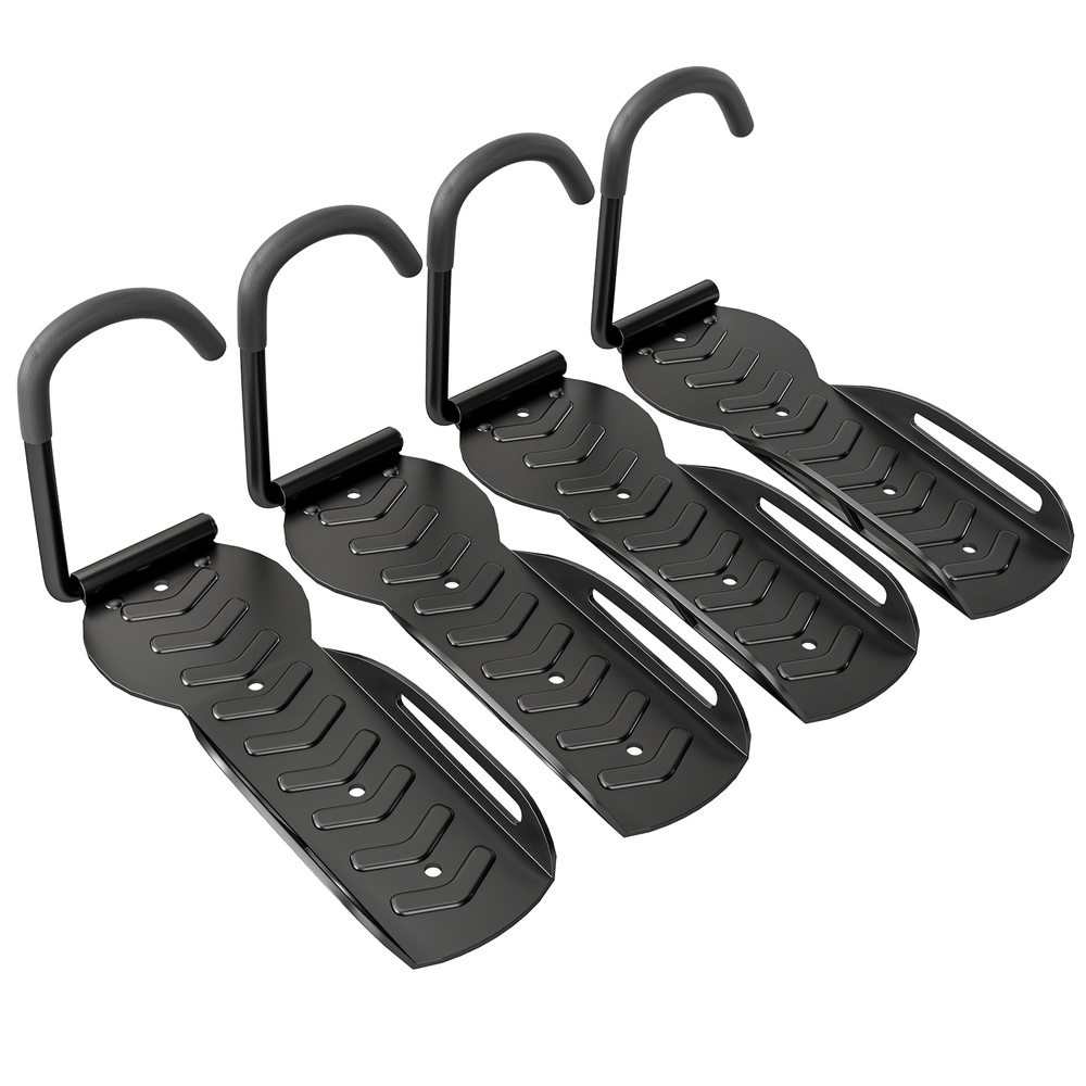 SPORTNOW 4 Pack Bike Rack, Wall Mounted Bicycle Hanger Hook, Foldable Garage Bike Wall Rack, Bicycle Storage Holder for Indoor Outdoor Use