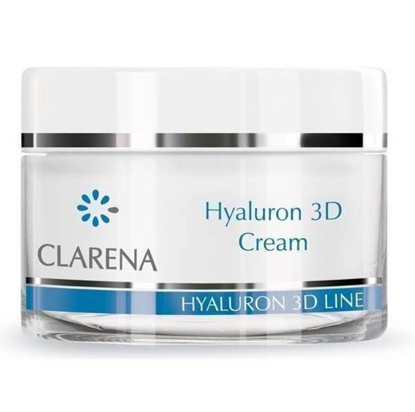 Clarena Hyaluron 3D Ultra Nawilżający Krem Przeciwzmarszczkowy z 3 Rodzajami Kwasu Hialuronowego 50 ml