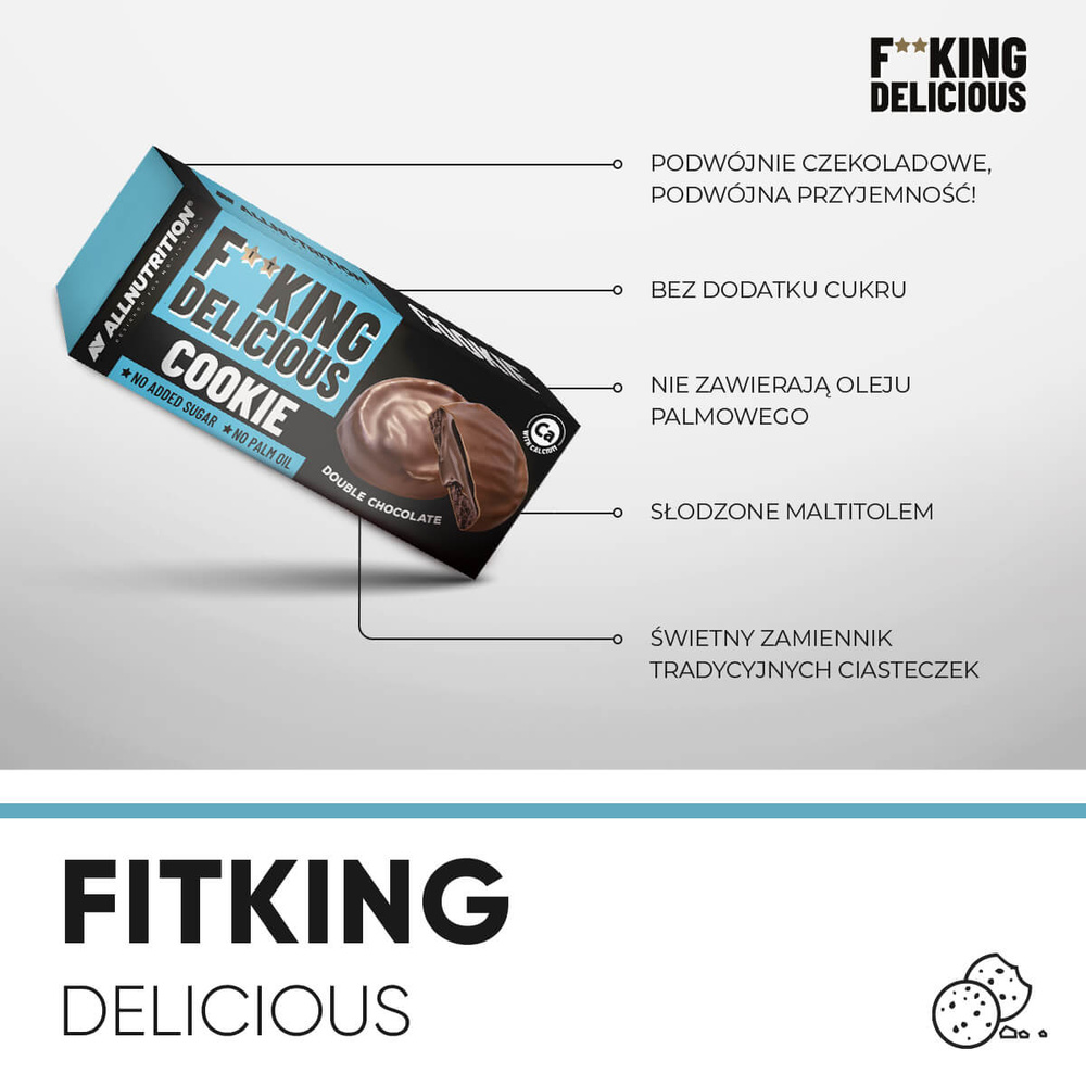 Allnutrition Fitking Delicious Cookie Double Chocolate 128g
