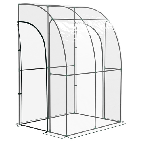 Outsunny 143cm x 118cm Walk-In Lean To Greenhouse, with Accessories