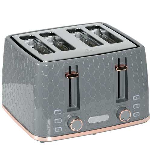 HOMCOM Four-Slice Honeycomb Toaster - Grey
