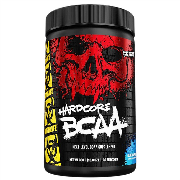 Mutant Hardcore BCAA Powder with Electrolytes for Workout Support Blue Raspberry 390g
