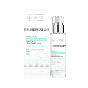 Bielenda Professional Supremelab Nocne Serum Naprawczo – Regenerujące z DMAE N-AG Bifida Ferment Lysate dla Skóry Dojrzałej Suchej i Odwodnionej  30ml