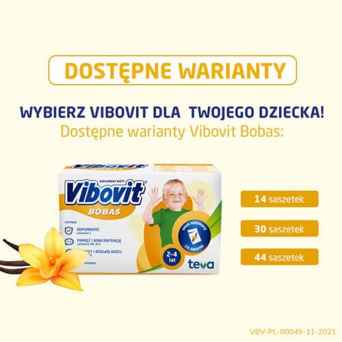 Vibovit Bobas Vitamins For Children over 2y.o. Vanilla Flavor 14 sachets