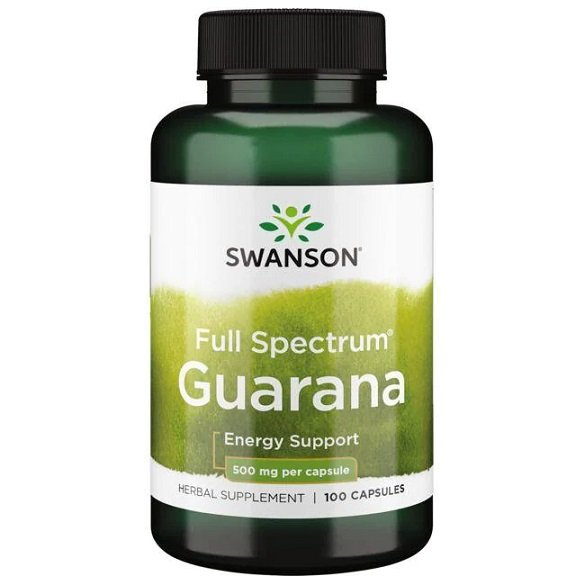 Swanson Full Spectrum Guarana 500mg Naturalne Źródło Energii 100 Kapsułek