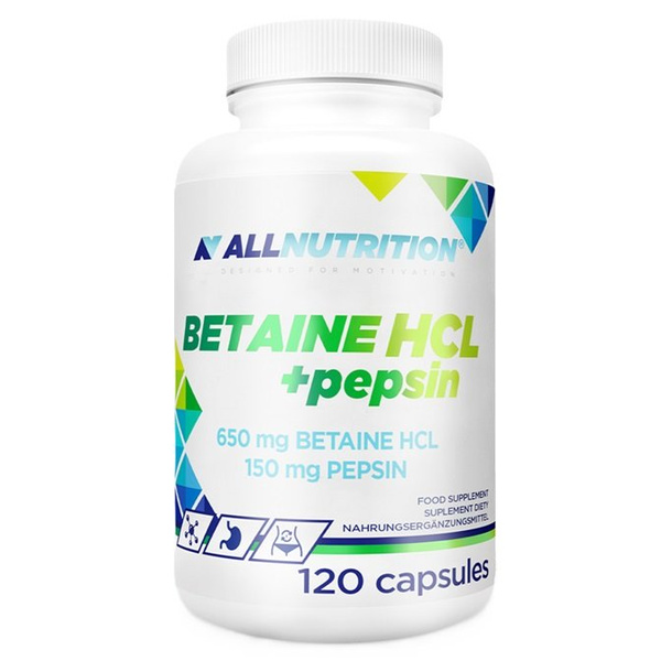 Allnutrition Betaine HCl + Pepsin 120 Kapsułek
