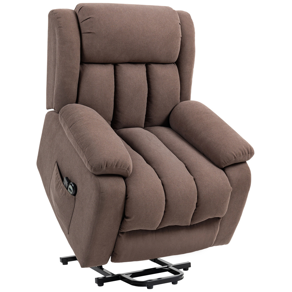 HOMCOM Eight-Point Massage Electric Lift Chair - Dark Brown