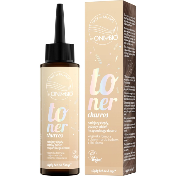 OnlyBio Hair in Balance Toner Churros - Odświeżający Toner do Włosów Blond z Olejem Marula, 100 ml