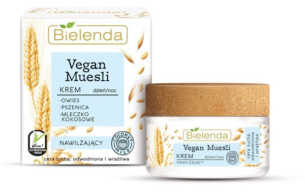 Bielenda Vegan MuesIi Krem Nawilżający Pszenica Owies Mleczko Kokosowe 50ml