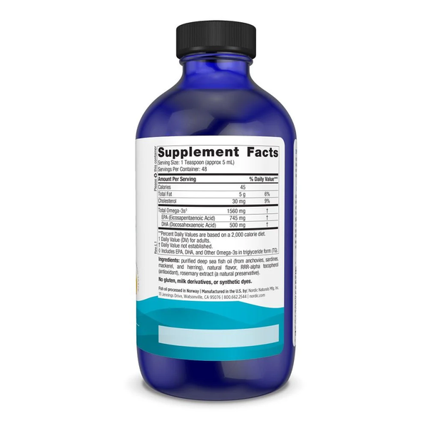 Nordic Naturals Omega-3 1560mg Immunity & Heart Health Support Lemon 237ml