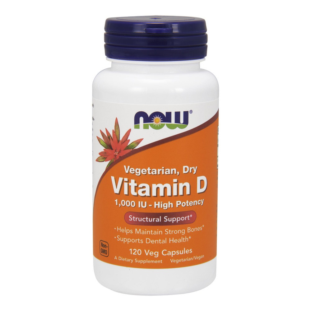 Now Foods Vitamin D 1000 IU Vegetarian Dry Supports Immune System & Bone Health 120 Capsules