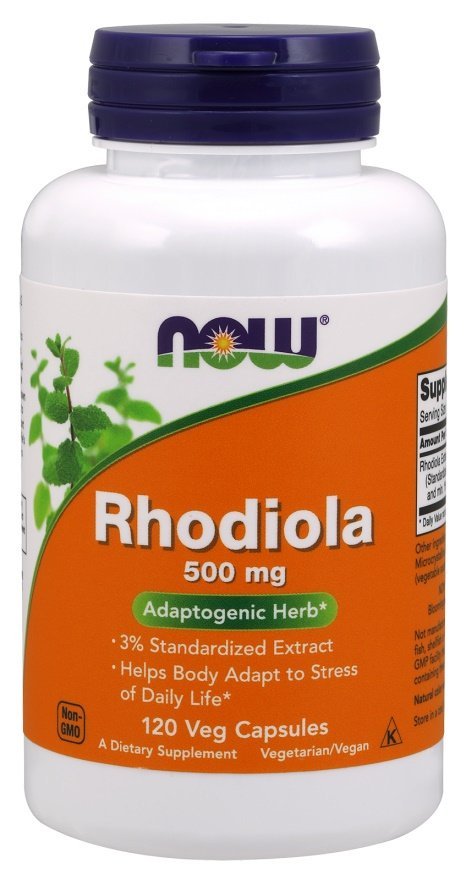 NOW Foods Rhodiola 500mg Adaptogen for Stress Support 120 Vcaps