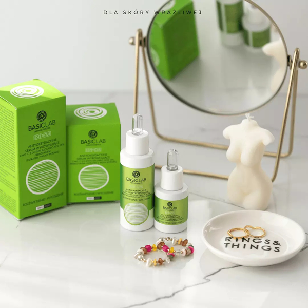 BasicLab Vitamin C 15% Antioxidant Balancing Serum for Brightening & Calming - Day & Night Use, 30ml
