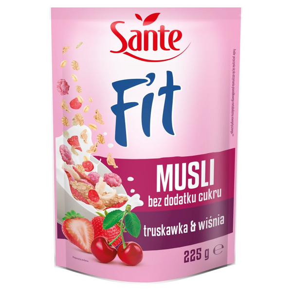 Sante Fit Muesli Strawberry and Cherry without Sugar 225g