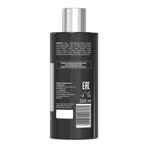 Apis Action for Men Nawilżający Żel do Mycia Ciała Twarzy i Włosów 3w1 300ml