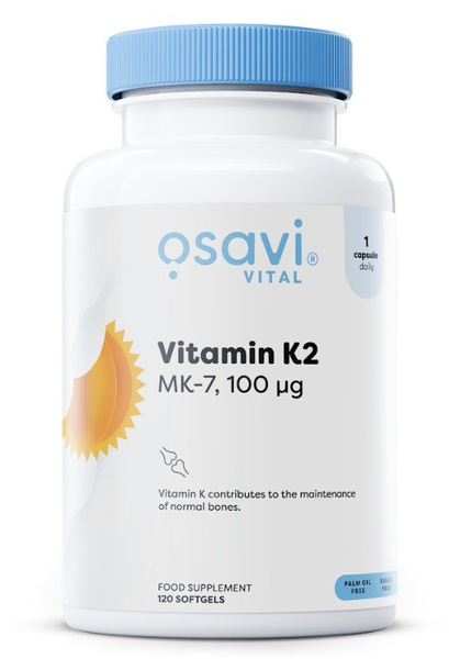 Osavi Vitamin K2 MK-7 100mcg for Healthy Bones and Normal Blood Clotting 120 Softgels