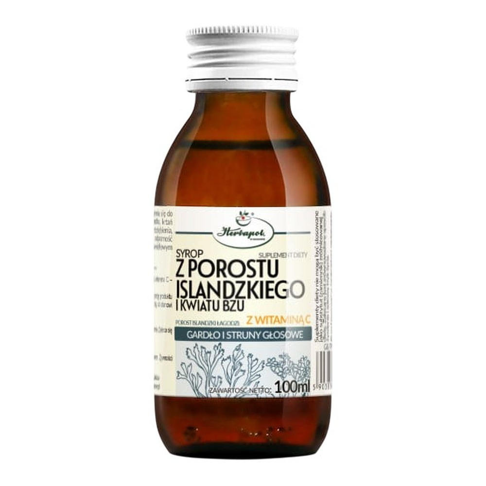Herbapol Syrop z Porostu Islandzkiego i Kwiatu Bzu z Witaminą C na Gardło i Struny Głosowe 100ml