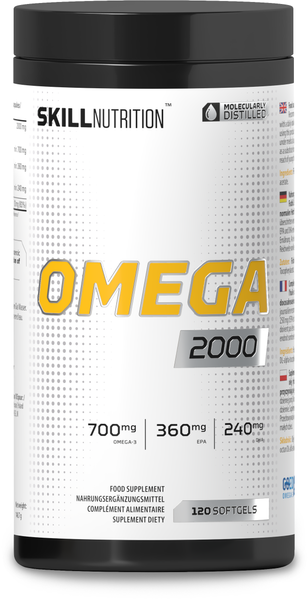 Skill Nutrition Omega 2000 Fish Oil Supplement with EPA & DHA for Heart, Brain and Vision Health 120 Softgels
