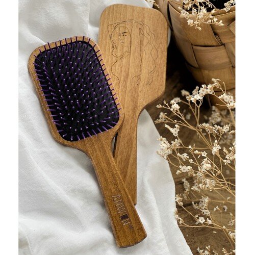 Anwen Premium Wooden Hair Brush for Thick Hair
