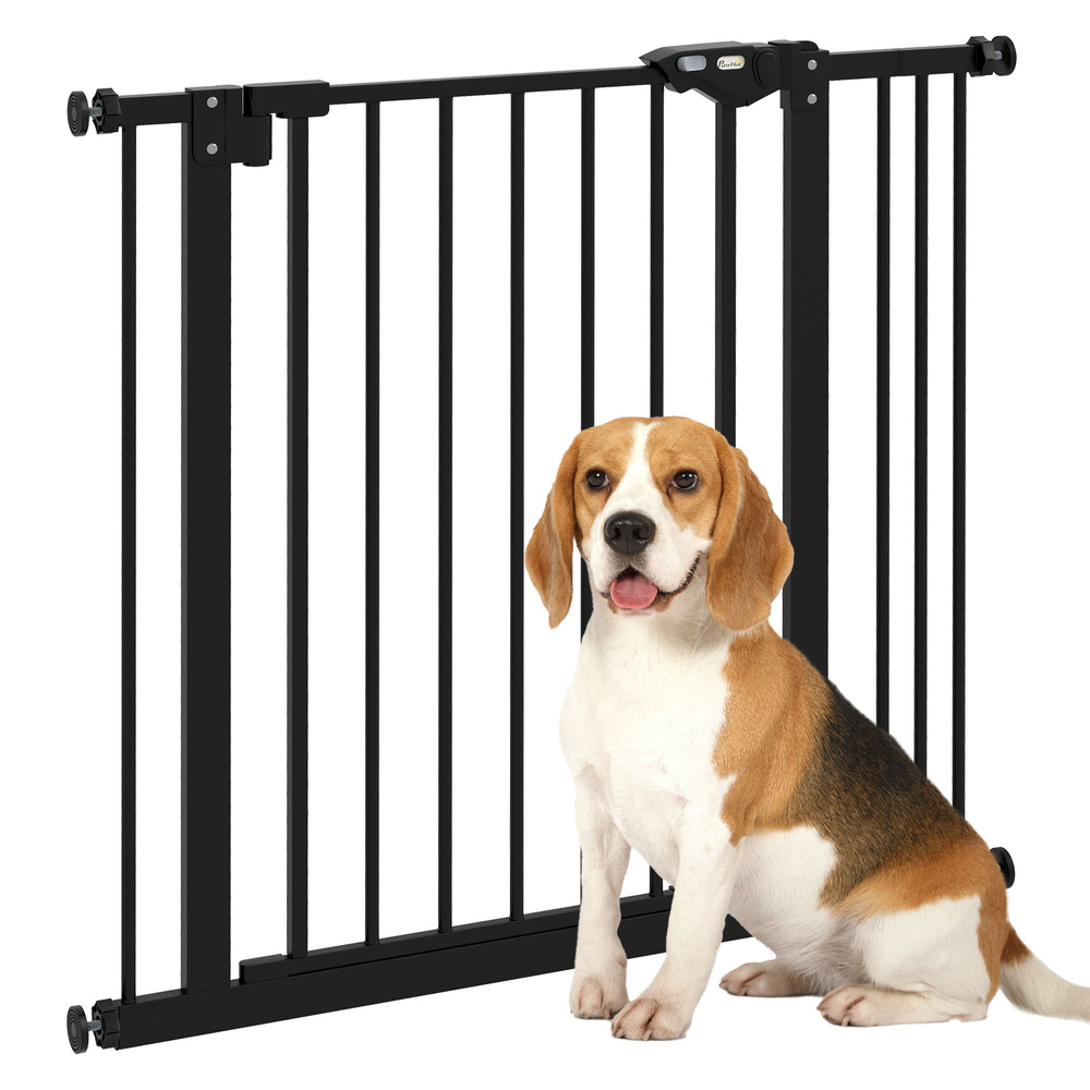 PawHut Adjustable Safety Gate w/ One Extensions, Four Adjustable Screws, Black