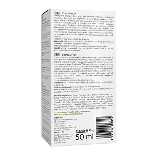 Apis Home terApis Rosacea Stop Kojący Krem dla Skóry Wrażliwej i Podrażnionej na Noc 50ml