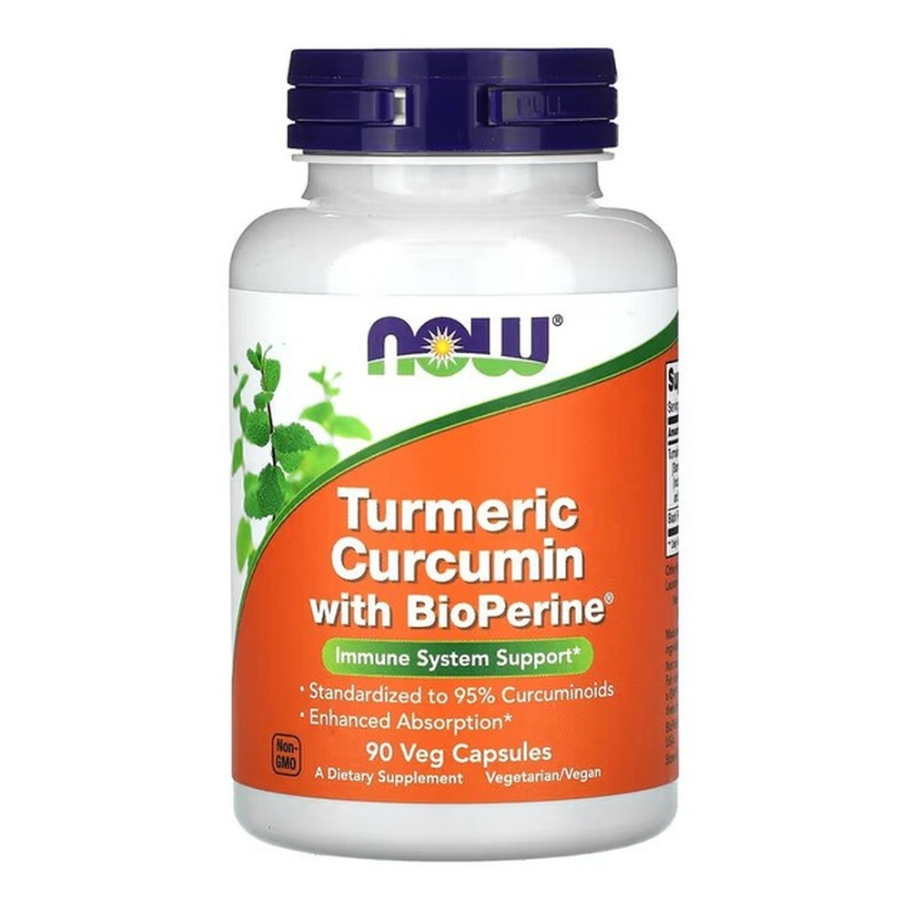 Now Foods Turmeric Curcumin with BioPerine Wspiera Układ Odpornościowy 90 Kapsułek