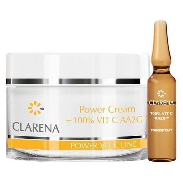 Clarena Power Pure Witamina C Line: Innowacyjny Krem Rozjaśniający z Technologią AA2G (50 ml + 1,5 ml Aktywnej Witaminy C)