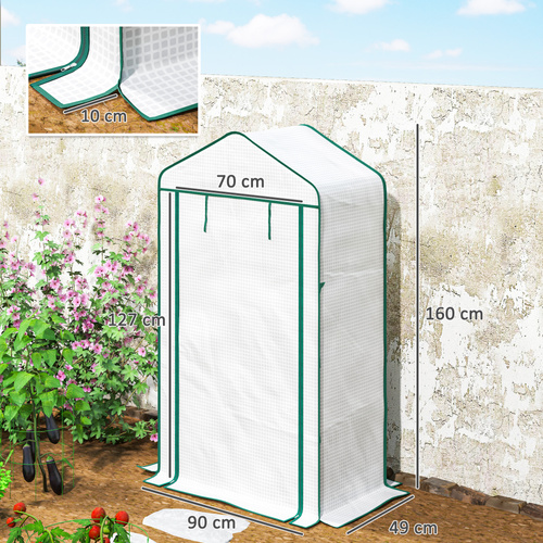Outsunny Four-Tier Mini Greenhouse, with Reinforced Plastic Cover