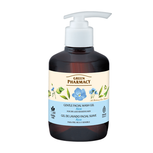 Green Pharmacy Delikatny Żel do Mycia Twarzy dla Suchej i Wrażliwej Skóry Aloes 270ml