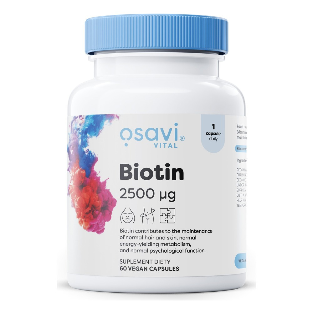 Osavi Biotyna 2500mcg na Zdrowe Włosy i Skórę 60 Wegańskich Kapsułek