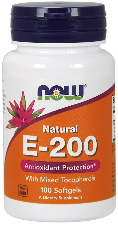 Now Foods Vitamin E-200 Natural Mixed Tocopherols Supports Immunity 100 Softgels
